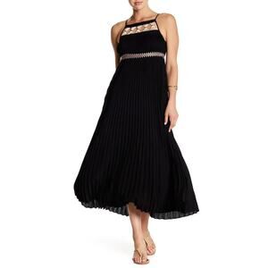 RACHEL ZOE NEW $445 Sleeveless Gwynn Pleated Gown Dress Black‎ Large